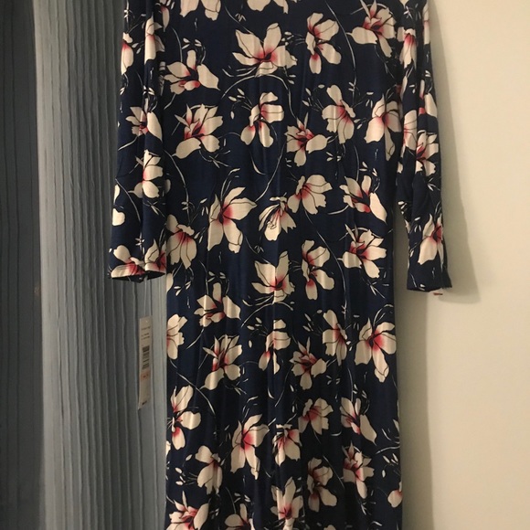 NWT Sz M Madison Leigh Dress Navy Coral - Picture 3 of 8